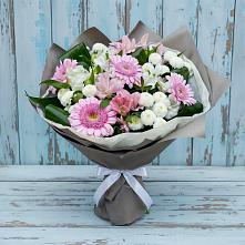 Букет цветов из:  Герберы, Альстромерии и Хризантемы #REPLACE_PRED# Петропавловской Краснодарского края