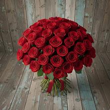 Букет 55 Красных роз Фридом #REPLACE_PRED# Петропавловской Краснодарского края