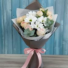 Букет цветов из:  Хризантемы и Розы в Петропавловской Краснодарского края