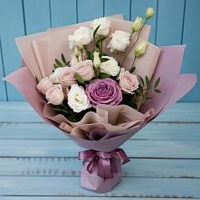 Букет цветов из:  Розы и Лизиантусы #REPLACE_PRED# Петропавловской Краснодарского края
