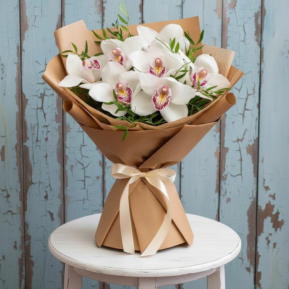 Букет цветов из: Орхидеи и Розы в Петропавловской Краснодарского края