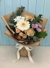 Букет цветов из:  Герберы и Хризантемы в Петропавловской Краснодарского края
