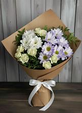 Букет цветов из:  Хризантемы и Розы в Петропавловской Краснодарского края