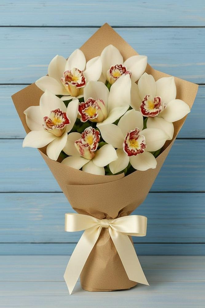 Букет цветов из: Орхидеи и Розы в Петропавловской Краснодарского края