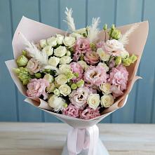 Букет цветов из:  Альстромерии и Розы в Петропавловской Краснодарского края