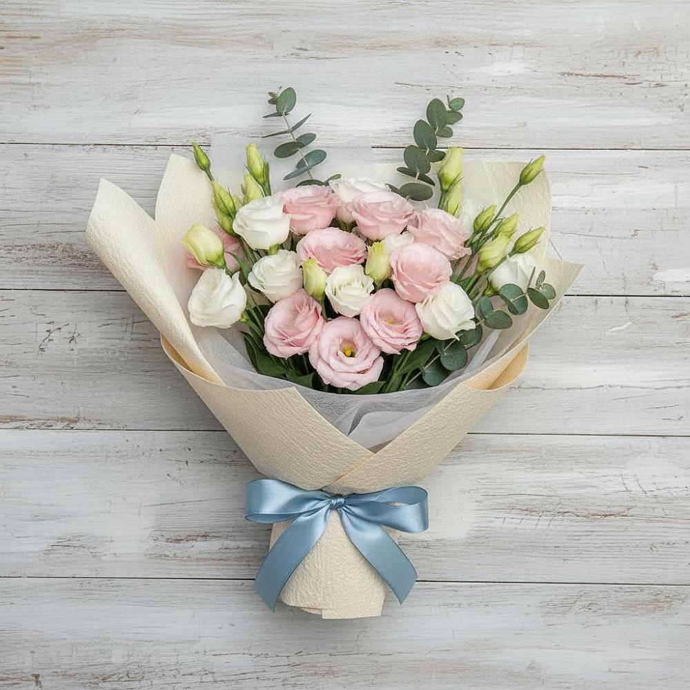 Букет цветов из: Лизиантусы в Петропавловской Краснодарского края